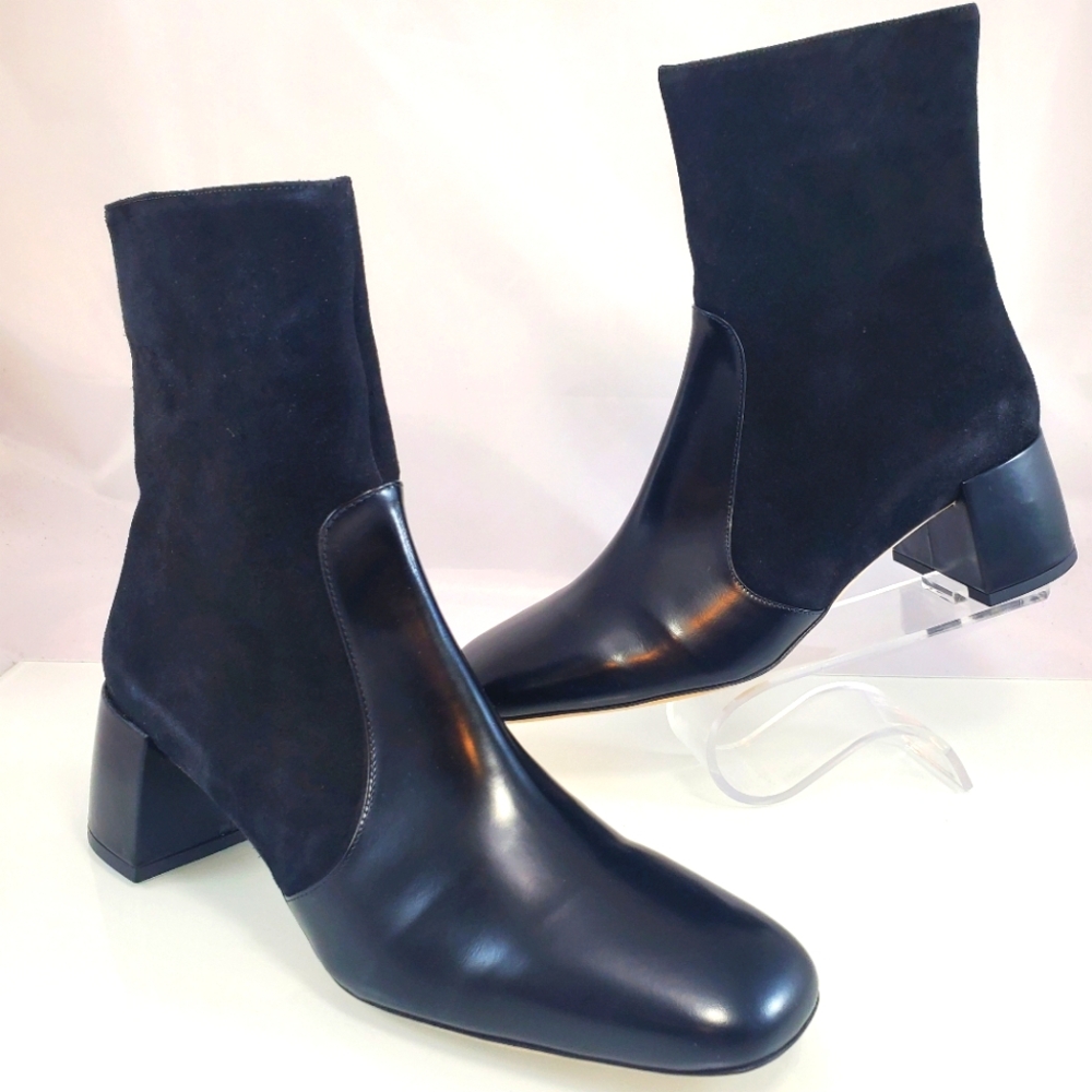 NWT$450 STAUD Andy 45MM Black Leather  Ankle Chelsea Bootie Boots Sz 41 (11) - Picture 5 of 15